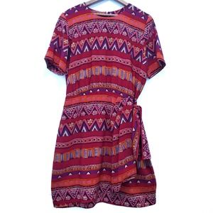 Vintage | Retro Tribal Pattern Wrap Dress 14